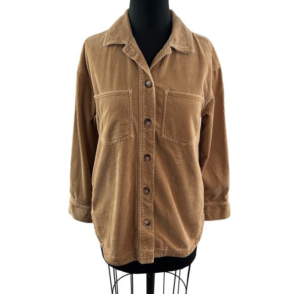 Madewell Tops - Madewell Corduroy Kentwood Oversized Shirt Jacket Shacket Tan Button Cotton XS